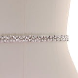 Thin Pearl and Crystal Bridal Belt Close View