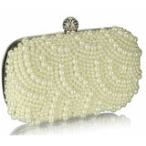 Maddie Pearl Clutch Bag - Ivory